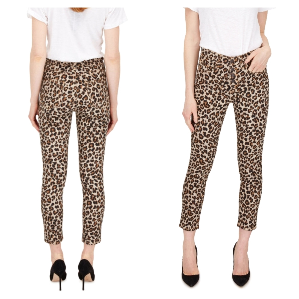 Veronica Beard Jeans • Debbie Leopard • Button Front Skinny • 26